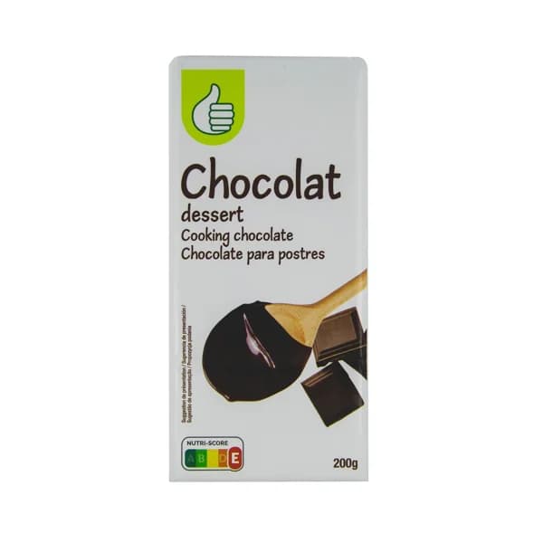PRODUCTO ECONÓMICO ALCAMPO Chocolate para postres, tableta de 200 g. - 0.2 kg - Imagen del producto en Findit