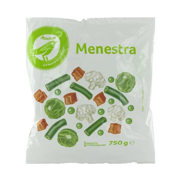 PRODUCTO ECONÓMICO ALCAMPO Menestra de verduras ultracongelada PRODUCTO ECONÓMICO ALCAMPO 750 g. - 0.75 kg - Imagen del producto en Findit