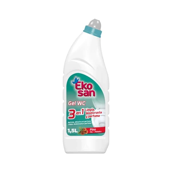 EKOSAN Gel para el WC con aroma a pino, 3 en 1, limpia, desincrusta y perfuma, 1,5 l. - 1.5 l - Imagen del producto en Findit