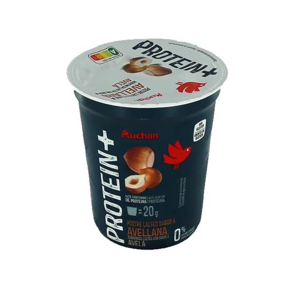 AUCHAN Protein + Postre lácteo con alto contenido en proteina y sabor a avellana 200 g. Producto Alcampo - 0.2 kg - Imagen del producto en Findit
