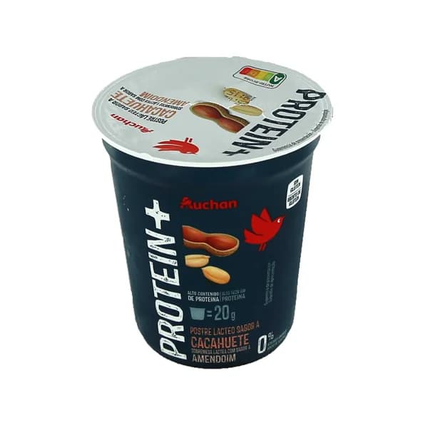 AUCHAN Protein + Postre lácteo con alto contenido en proteina y sabor a cacahuete 200 g. Producto Alcampo - 0.2 kg - Imagen del producto en Findit