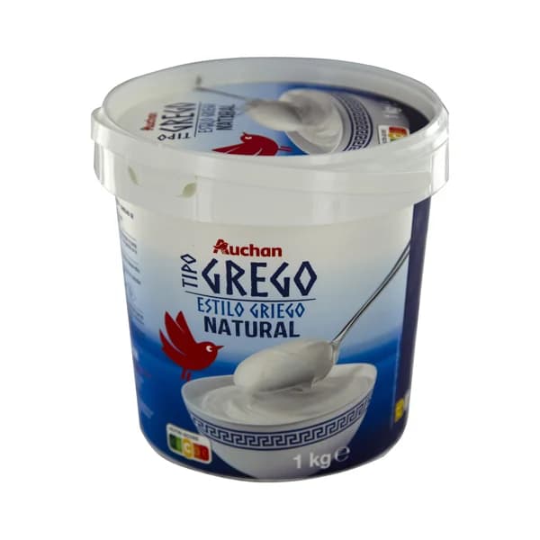 AUCHAN Yogur estilo griego natural 1 kg. Producto Alcampo - 1 kg - Imagen del producto en Findit
