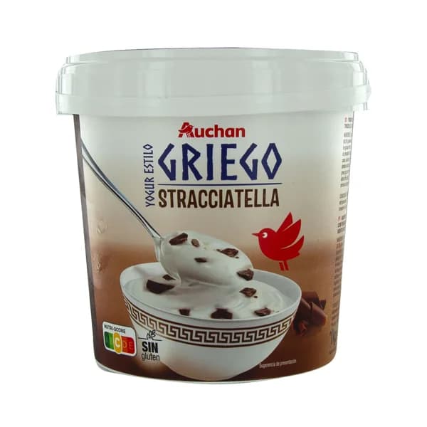 AUCHAN Yogur estilo griego, sabor stracciatella 1 kg. Producto Alcampo - 1 kg - Imagen del producto en Findit