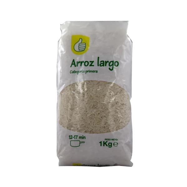 PRODUCTO ECONÓMICO ALCAMPO Arroz largo de categoria primera 1 kg. - 1 kg - Imagen del producto en Findit