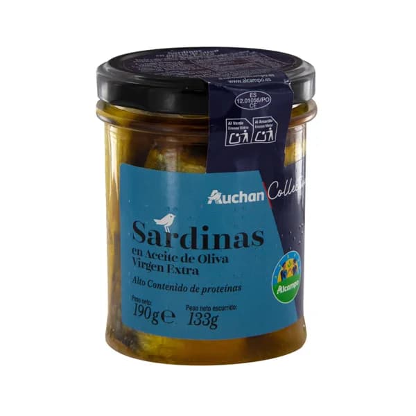 PRODUCTO ALCAMPO Collection Sardinas en aceite de oliva virgen extra 133 g. - 0.13 kg - Imagen del producto en Findit