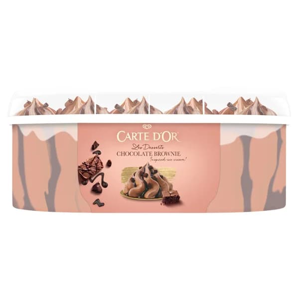 CARTE D'OR Les desserts de frigo tarrina de helado de chocolate con trocitos de brownie y salsa de chocolate 825 ml. - 0.9 l - Imagen del producto en Findit