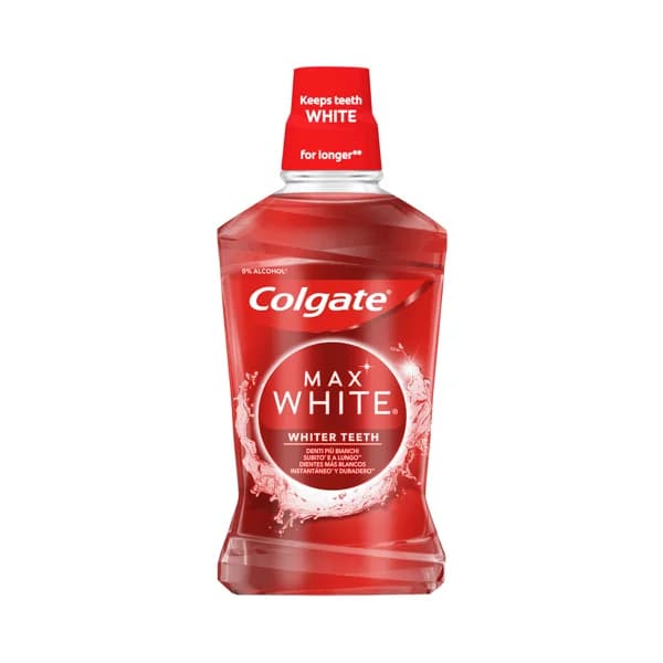 COLGATE Max white Enjuague bucal diario sin alcohol, con acción blanqueante y con CPC 500 ml. - 0.5 l - Imagen del producto en Findit