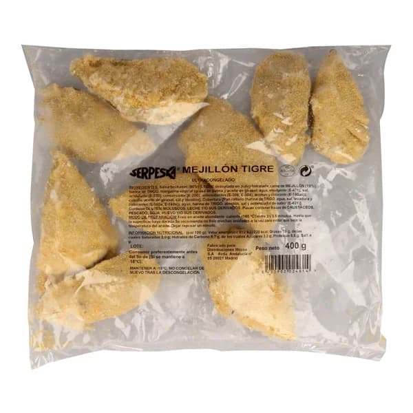 SERPESKA Mejillones tigre ultracongelados 400 G (P.N.) - 0.4 kg - Imagen del producto en Findit