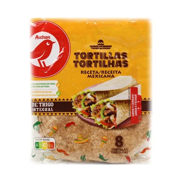 PRODUCTO ALCAMPO Tortillas de trigo integrales 8 uds. 320 g. - 0.32 kg - Imagen del producto en Findit