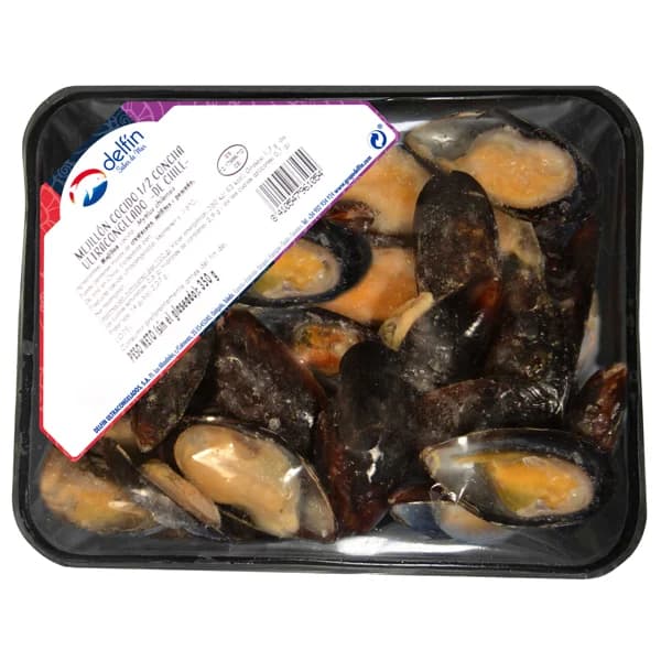 DELFÍN Mejillón cocido 1/2 concha, de Chile, ultracongelado DELFÍN 350 g. - 0.35 kg - Imagen del producto en Findit