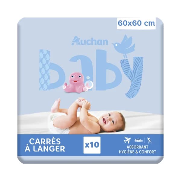 Cambiador desechable de 60 x 60 cm PRODUCTO ALCAMPO Baby 10 uds. - 1 ud - Imagen del producto en Findit