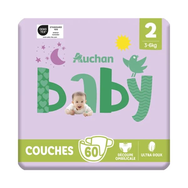 PRODUCTO ALCAMPO Baby Pañales talla 2 (3-6 kg) 60 uds. - 1 ud - Imagen del producto en Findit