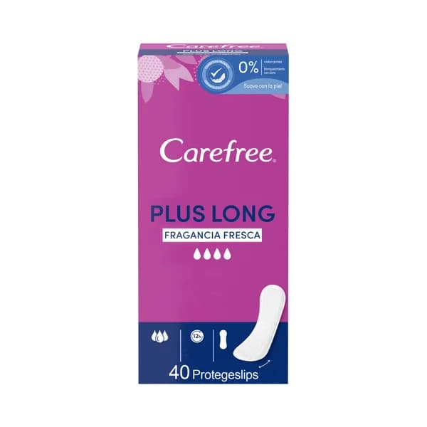 CAREFREE Salvaslips extra-largos con fresca fragancia CAREFREE Plus long 40 uds. - 0.04 l - Imagen del producto en Findit