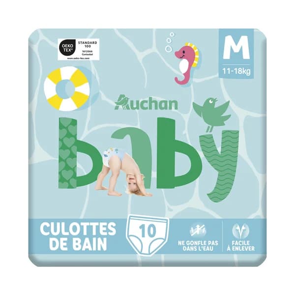 PRODUCTO ALCAMPO Baby Pañales bañador unisex (bañador desechable) talla M, para niños de 11 a 18 kilos 10 uds. - 1 ud - Imagen del producto en Findit