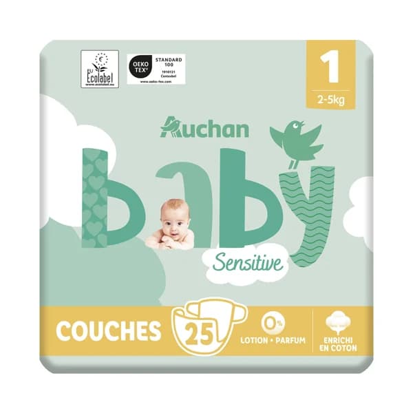 PRODUCTO ALCAMPO Baby sensitive Pañales talla 1 (2-5 kg) 25 uds. - 1 ud - Imagen del producto en Findit