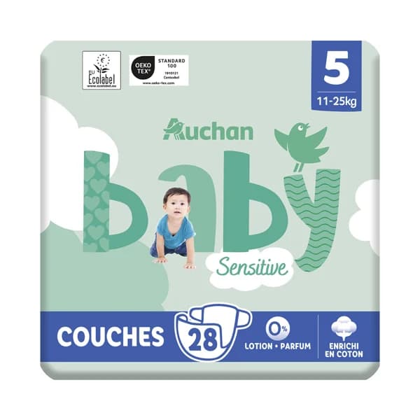 PRODUCTO ALCAMPO Baby sensitive Pañales talla 5 (11-25 kg) 28 uds. - 1 ud - Imagen del producto en Findit