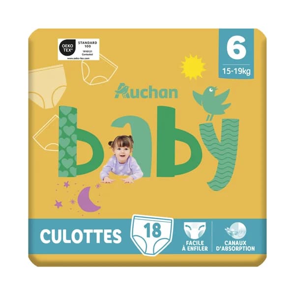 Pants (braguitas) de aprendizaje talla 6 para bebés de 15 a 19 kilogramos PRODUCTO ALCAMPO Baby 18 uds. - 1 ud - Imagen del producto en Findit