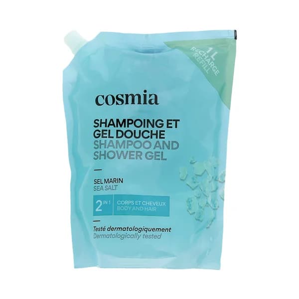 COSMIA recarga de champú y gel de ducha (cuerpo y cabello) con sal marina 1 l. - 1 l - Imagen del producto en Findit