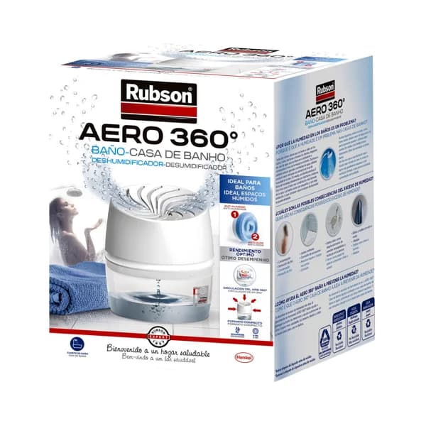Deshumidificador, especial baño, RUBSON Aero 360°. incluye 1 recambio. - 1 ud - Imagen del producto en Findit
