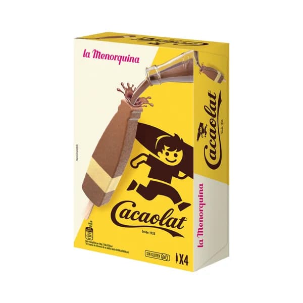 LA MENORQUINA Polo de helado de chocolate y vainilla 4 x 85 ml. - 0.34 l - Imagen del producto en Findit