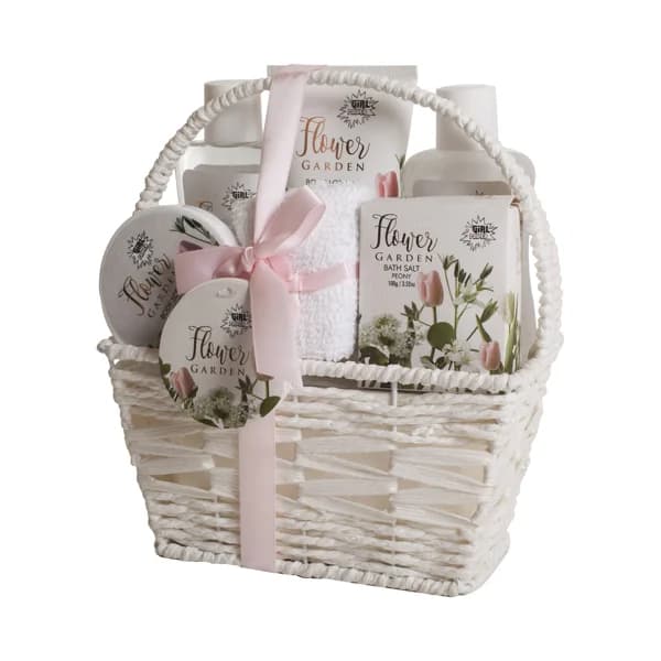 GIRL POWER Flower garden Cesta con asa con productos con aroma a peonia para el cuidado y la higiene corporal. - 1 ud - Imagen del producto en Findit