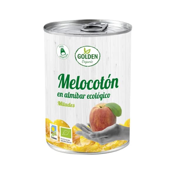 GOLDEN Melocotón en almíbar ecológico, mitades GOLDEN 240 g. - 0.24 kg - Imagen del producto en Findit