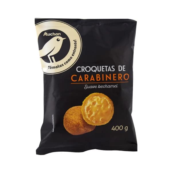 ALCAMPO GOURMET Croquetas rellenas de suave bechamel y carabineros 400 g. - 0.4 kg - Imagen del producto en Findit