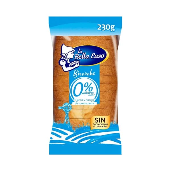 LA BELLA EASO Bizcocho sin azúcares añadidos 0% 230 g. - 0.23 kg - Imagen del producto en Findit