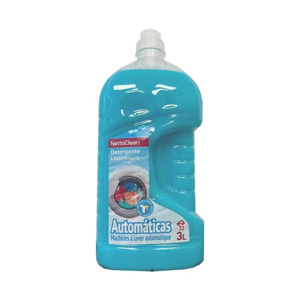 NETTOCLEAN Detergente líquido para lavadora, apto para ropa blanca y de color 33 dosis 3 l. - 1 ud - Imagen del producto en Findit