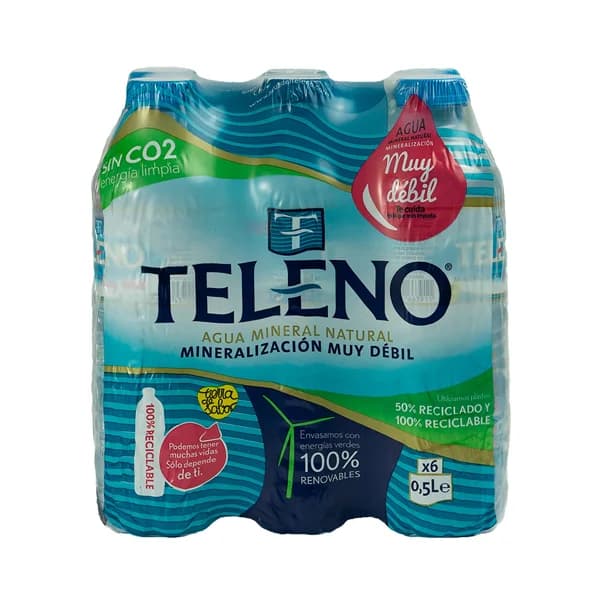 TELENO Agua mineral pack 6 uds. x 50 cl. - 3 l - Imagen del producto en Findit