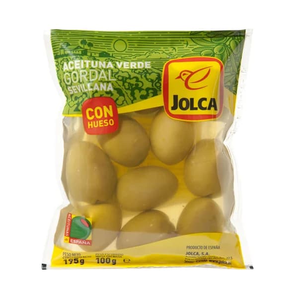 JOLCA Aceitunas verdes gordal sevillana selecta con hueso JOLCA bolsa de 100 g. - 0.1 kg - Imagen del producto en Findit