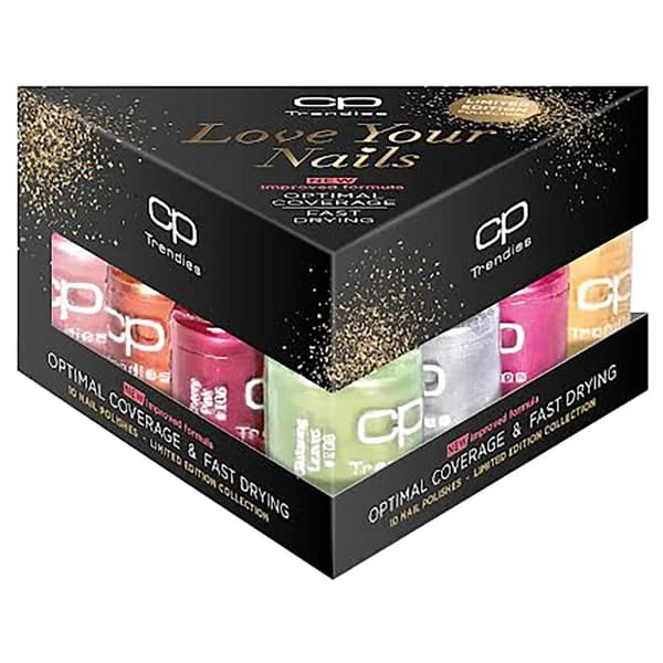 CP TRENDIES Estuche con 10 pintauñas de diferentes colores y secado rápido. - 1 ud - Imagen del producto en Findit