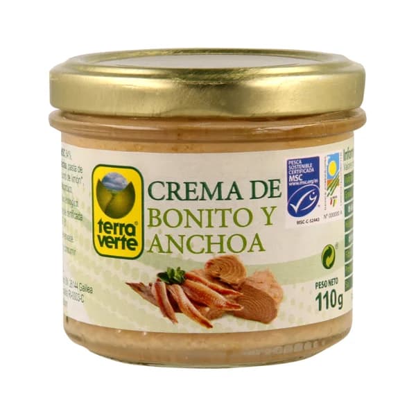 TERRA VERTE Crema de bonito con anchoa Ecológica MSC (Pesca sostenible certificada) TERRA VERTE 110 g. - 0.11 kg - Imagen del producto en Findit
