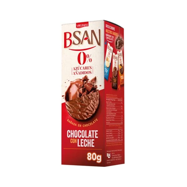 VIRGINIAS B-San Galletas chocolate con leche integrales sin azúcares añadidos 80 g. - 0.08 kg - Imagen del producto en Findit