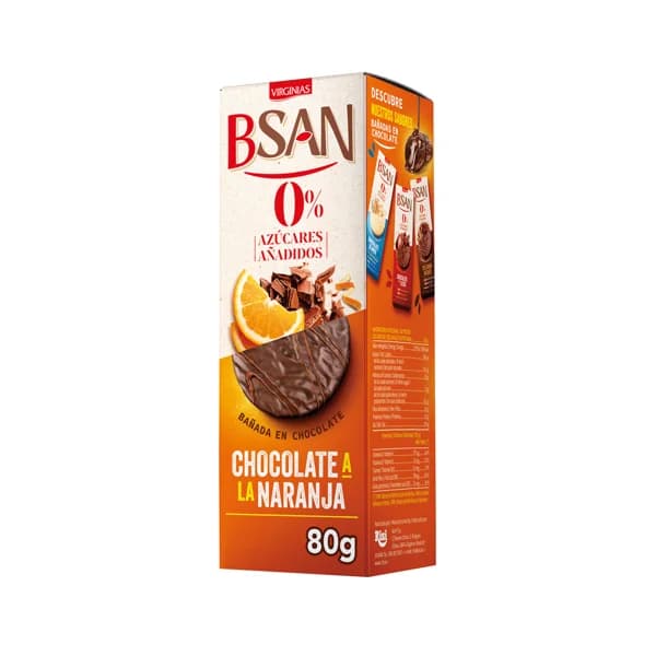 VIRGINIAS B-San Galletas chocolate a la naranja integrales sin azúcares añadidos 80 g. - 0.08 kg - Imagen del producto en Findit