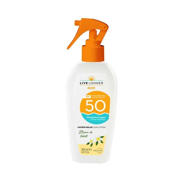 LIVE LONGER Sun Loción protectora solar en spray con FPS 50 (muy alto) 150 ml. - 0.15 l - Imagen del producto en Findit