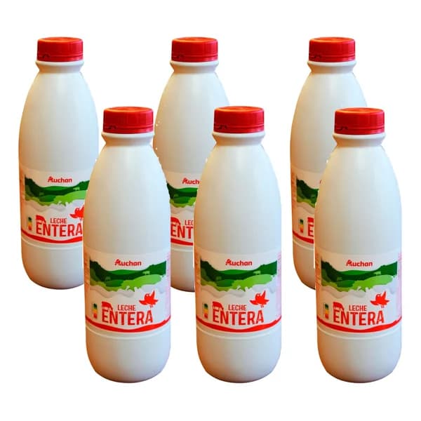 AUCHAN Leche de vaca entera 6 x 1,5 l Producto Alcampo. - 9 l - Imagen del producto en Findit