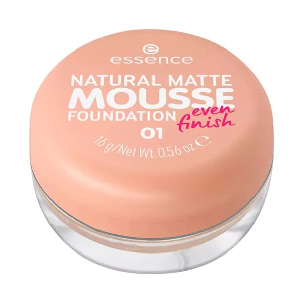 ESSENCE Natural matte mousse tono 01 Base de maquillaje mousse, cobertura media, aspecto mate natural. - 1 ud - Imagen del producto en Findit