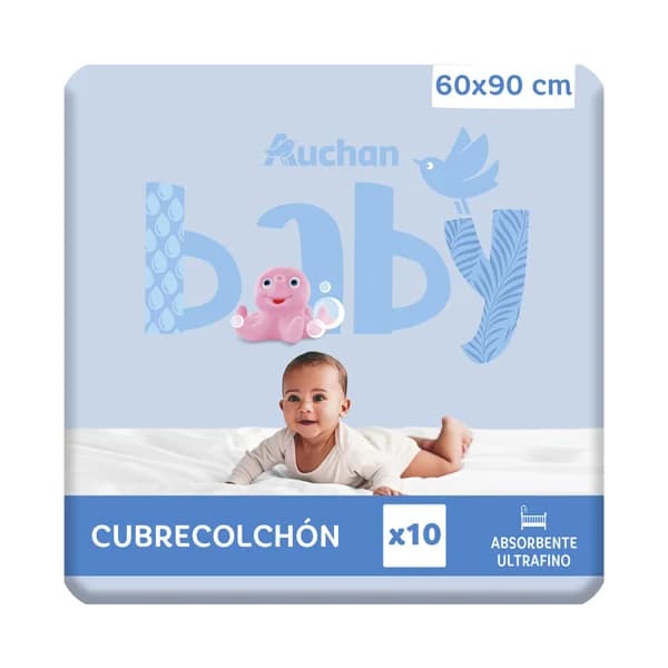 Protector ultrafino de colchón de 60 x 90 cm., absorvente y desechable PRODUCTO ALCAMPO Baby 10 uds. - 1 ud - Imagen del producto en Findit