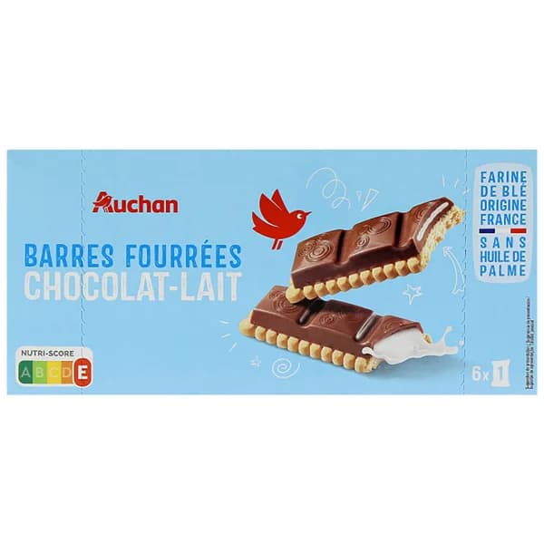 PRODUCTO ALCAMPO Galletas con barrita de chocolate rellena de crema de leche 6 uds. - 0.13 kg - Imagen del producto en Findit