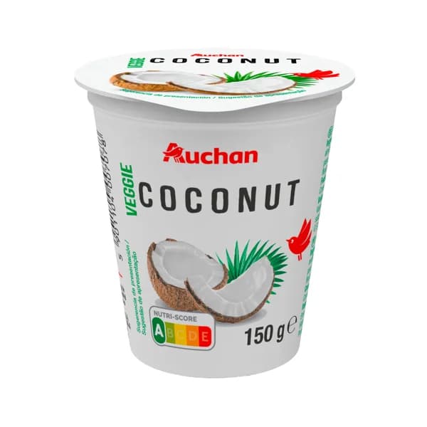 AUCHAN Yogur vegetal de coco cremoso natural sin azúcar añadida 150 g. Producto Alcampo. - 0.15 kg - Imagen del producto en Findit