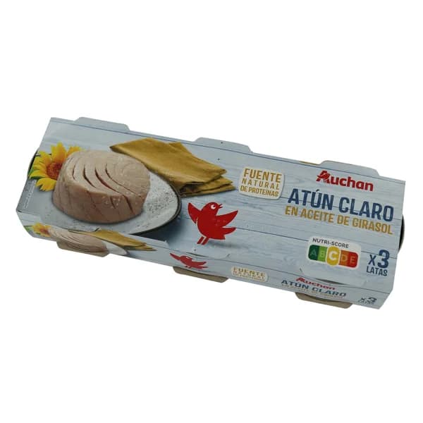 PRODUCTO ALCAMPO Atún claro en aceite de girasol pack 3 uds. x 52 g. - 0.16 kg - Imagen del producto en Findit