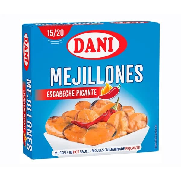 DANI Mejillones en escabeche picantes 111 gr. - 0.11 kg - Imagen del producto en Findit
