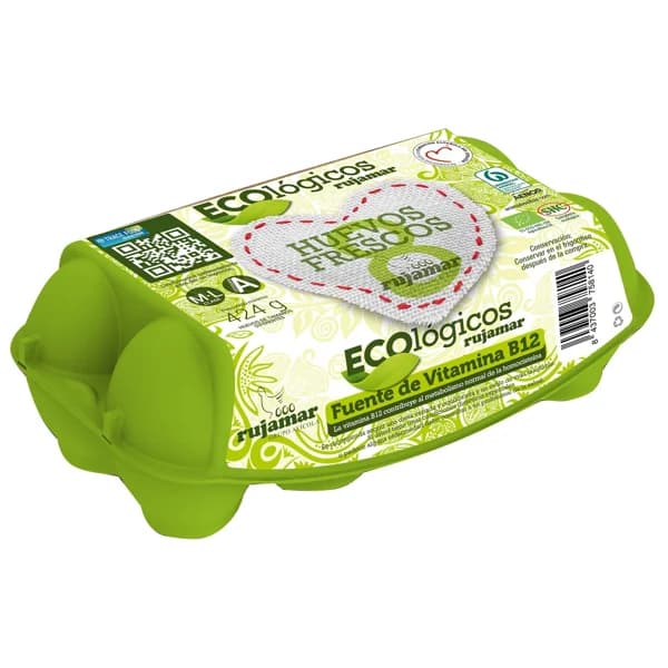 RUJAMAR Huevos de producción ecológica de categoría A y clase M-L 8 uds. - 1 ud - Imagen del producto en Findit