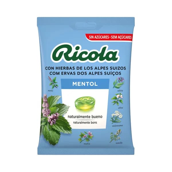 RICOLA Caramelos sin azúcar sabor mentol 70 g. - 0.07 kg - Imagen del producto en Findit
