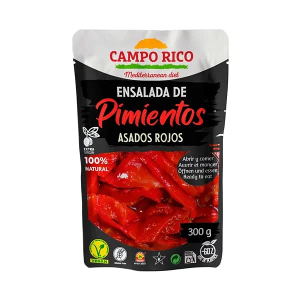 CAMPO RICO Ensalada de pimientos asados rojos con AOVE 300 g. - 0.3 kg - Imagen del producto en Findit