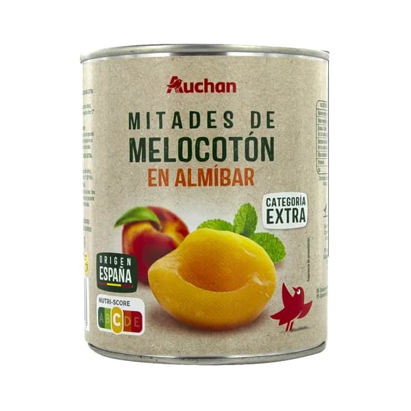 PRODUCTO ALCAMPO Mitades de melocotón extra en almíbar 480 g. - 0.48 kg - Imagen del producto en Findit