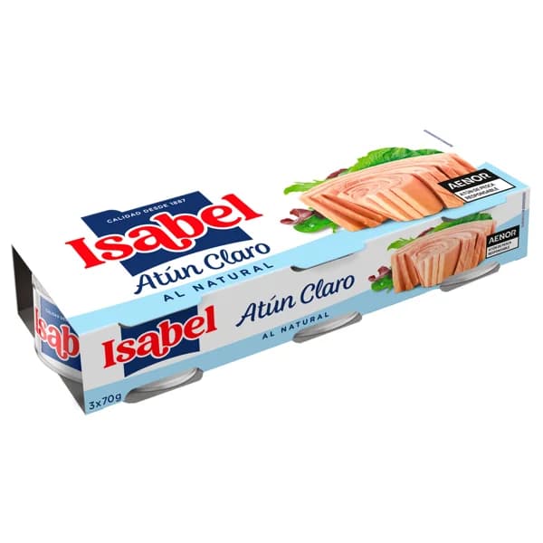 ISABEL Atún claro al natural pack 3 uds. x 56 g. - 0.17 kg - Imagen del producto en Findit