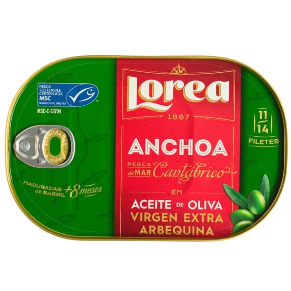 LOREA Lata de anchoa cantábrico 55 g. - 0.06 kg - Imagen del producto en Findit