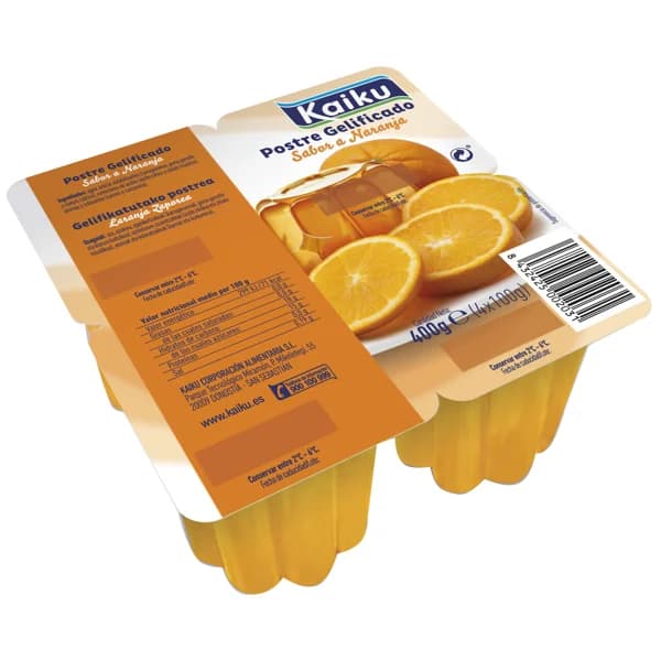 KAIKU Postre gelificado con sabor a naranja KAIKU 4 x 100 g. - 0.4 kg - Imagen del producto en Findit